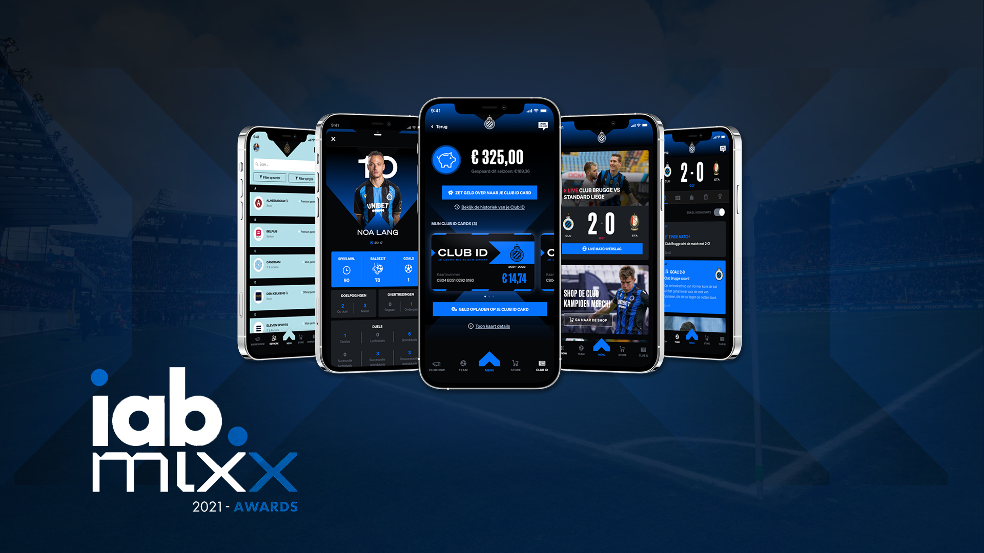 The official Club Brugge fan app secured the Best Digital User Experience award at the 2021 IAB MIXX Awards. This project was in association with digital product studio Bits of Love, who designed and developed the application for football team and media brand Club Brugge.